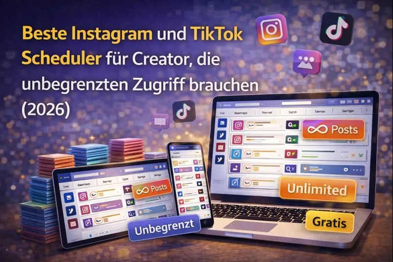Beste Instagram und TikTok Scheduler für Creator, die unbegrenzten Zugriff brauchen (2026)