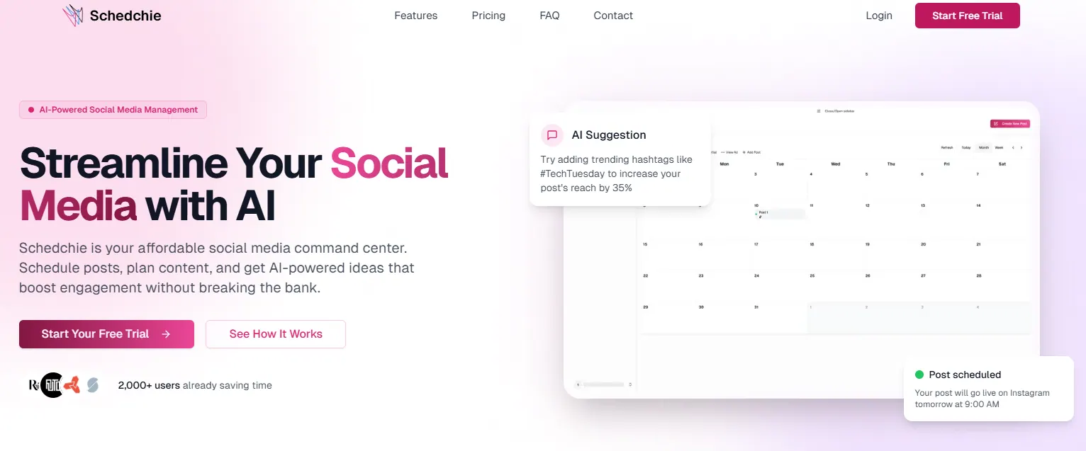 Schedchie dashboard — unlimited posts across all connected accounts