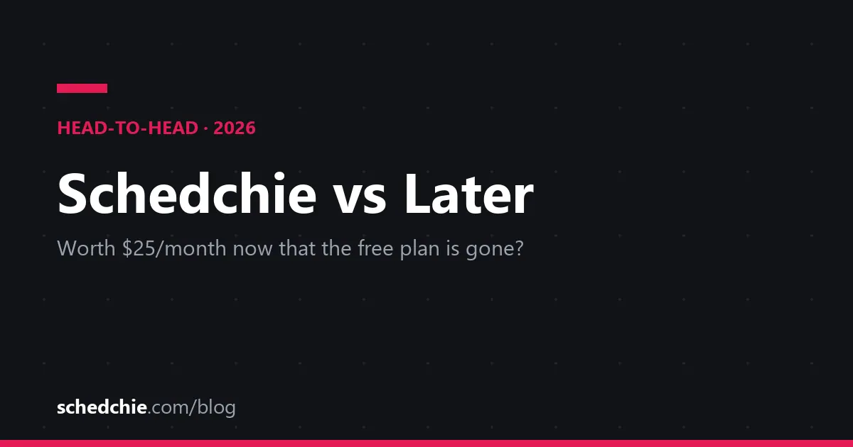 Schedchie vs Later (2026): Worth $25/Month Now That the Free Plan Is Gone? - Schedchie Blog
