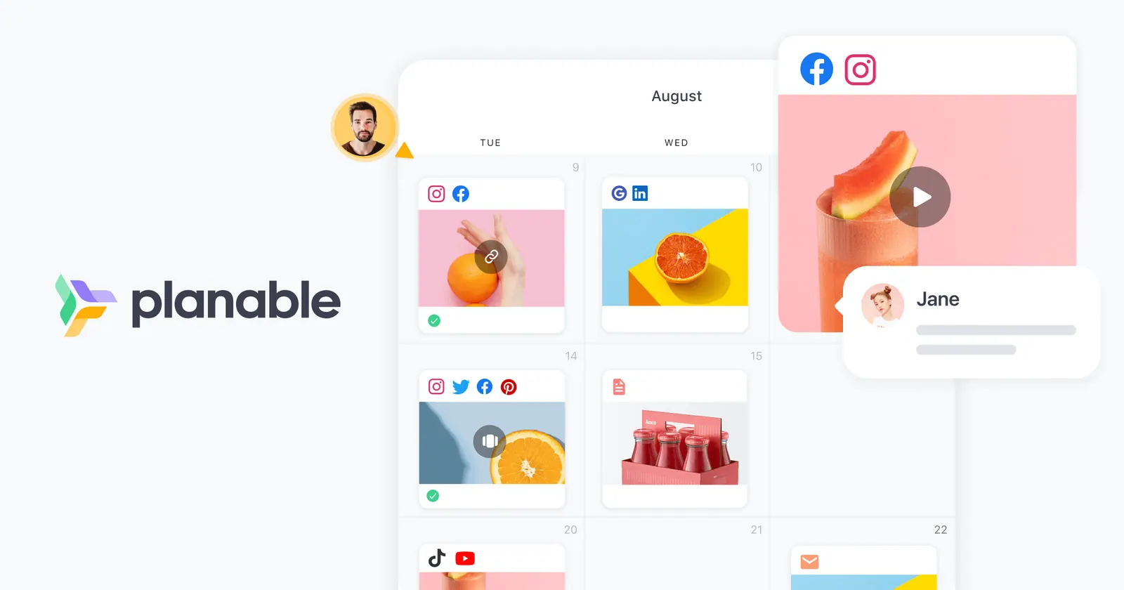 Produkt | Planable | Kostenloses Social-Media-Content-Kalender-Tool