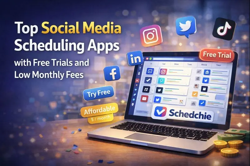 Top social media scheduling apps with free trials and low monthly fees (2026)