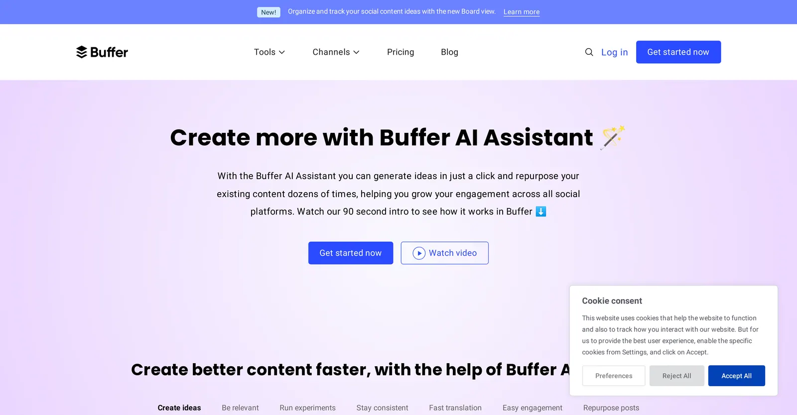 Buffer AI assistant | Best Social media posts AI Tool
